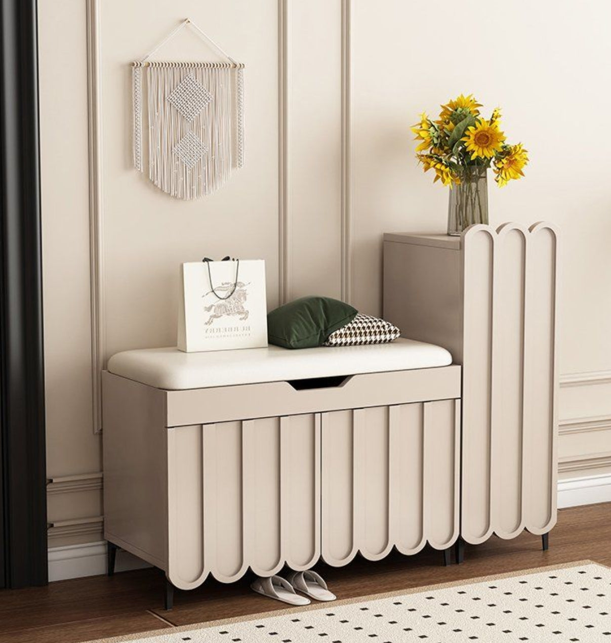 خزانة احذية بمقعد عصري