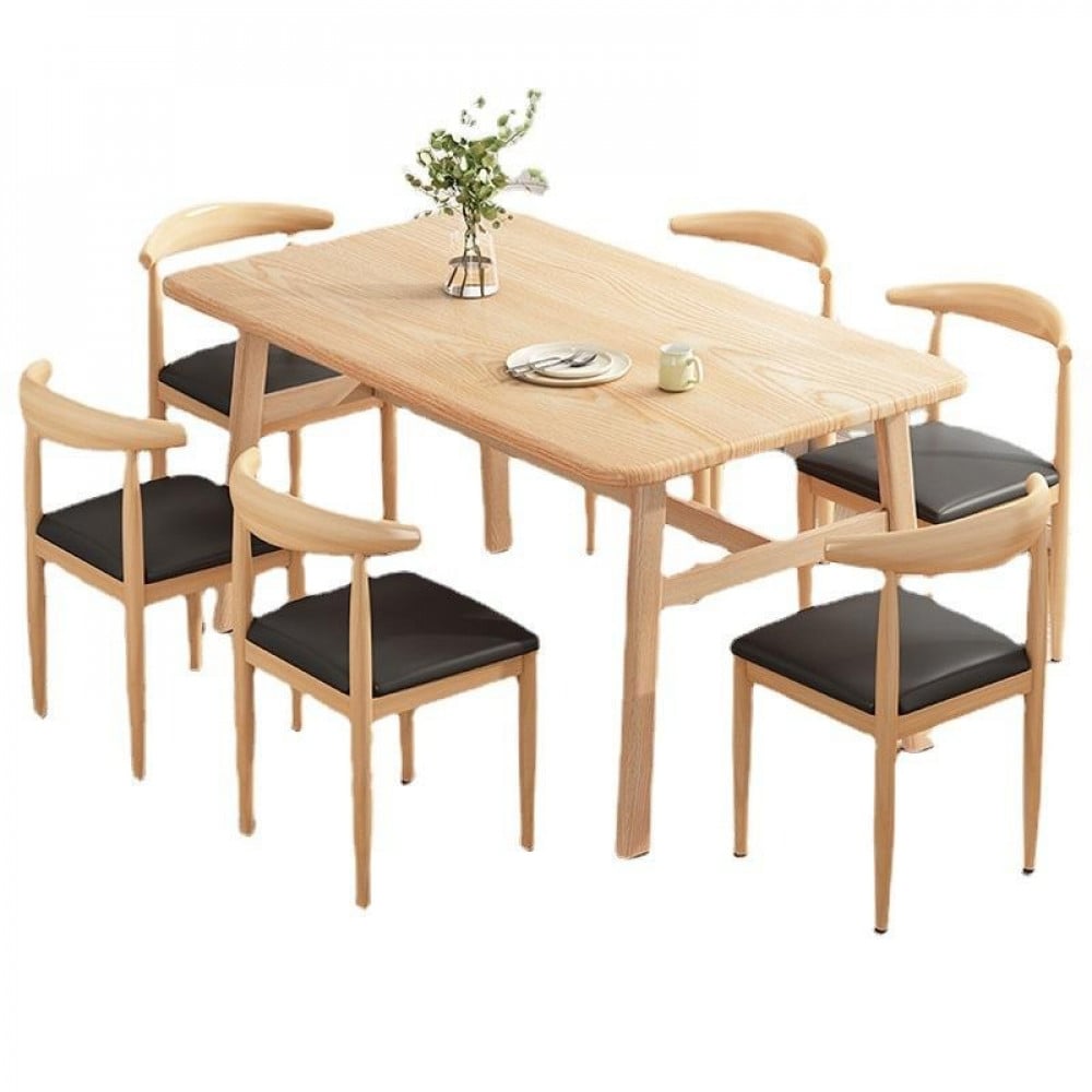 طاولة طعام خشبي مع 6 كراسي