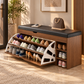 خزانة احذية مودرن انسيابية مع مقعد جلوس