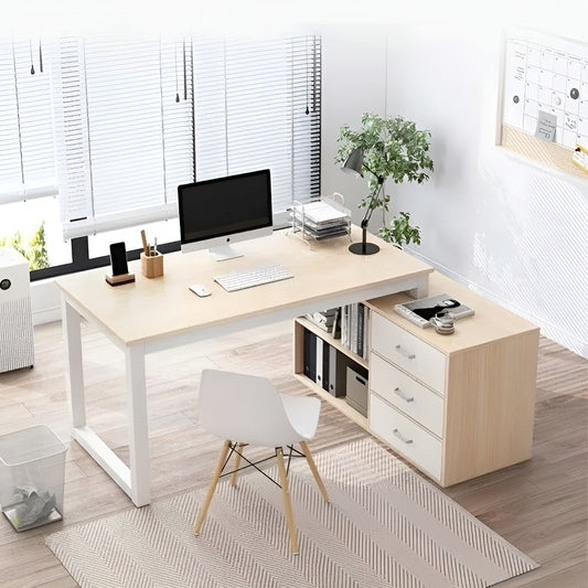 مكتب زاوية مزود بوحدة ادراج