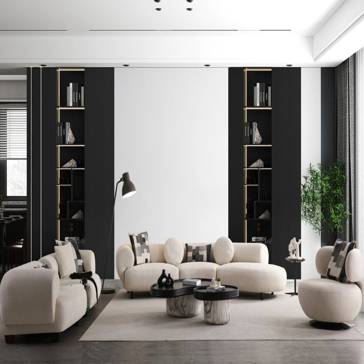 طقم كنب مودرن بتصميم متكامل وأنيق