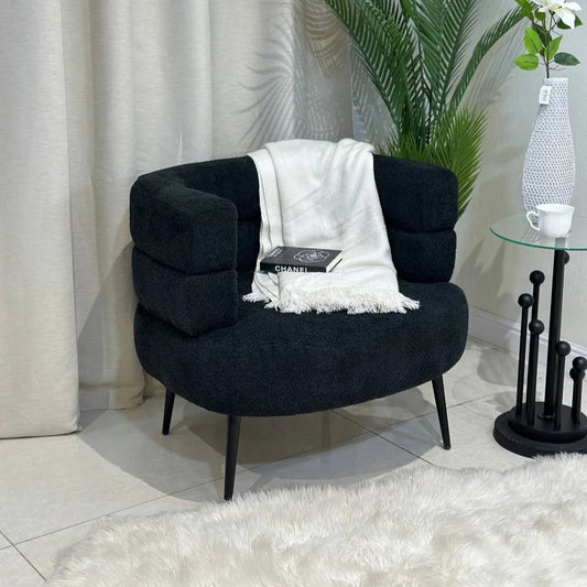 كرسي قماش بوكلية أسود