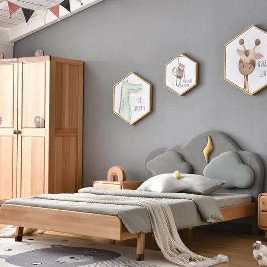 سرير الأطفال من الخشب المتين بتصميم الاسكندنافية