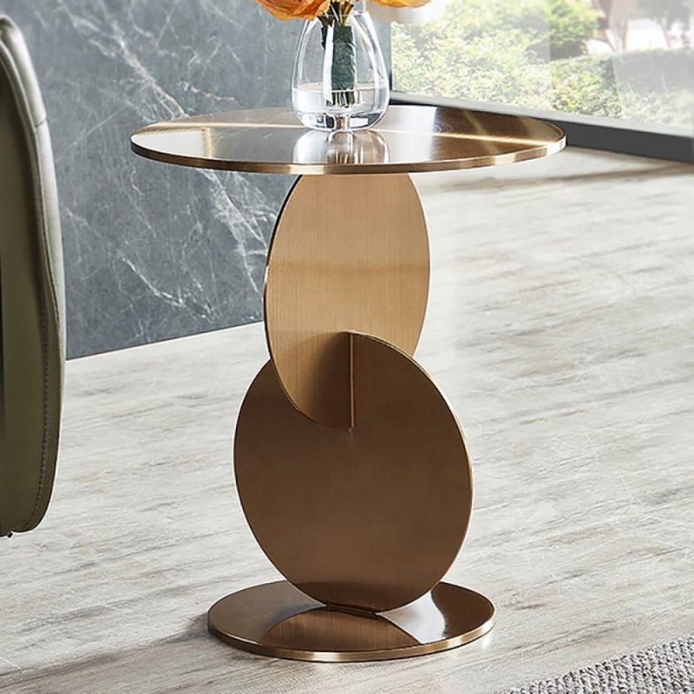 طاولة جانبية بتصميم الاقراص المتشابكة